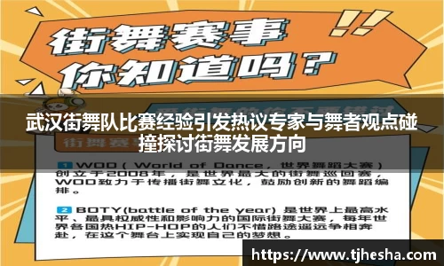 武汉街舞队比赛经验引发热议专家与舞者观点碰撞探讨街舞发展方向